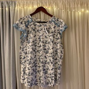 NWT Ann Taylor LOFT Blue Bird Blouse